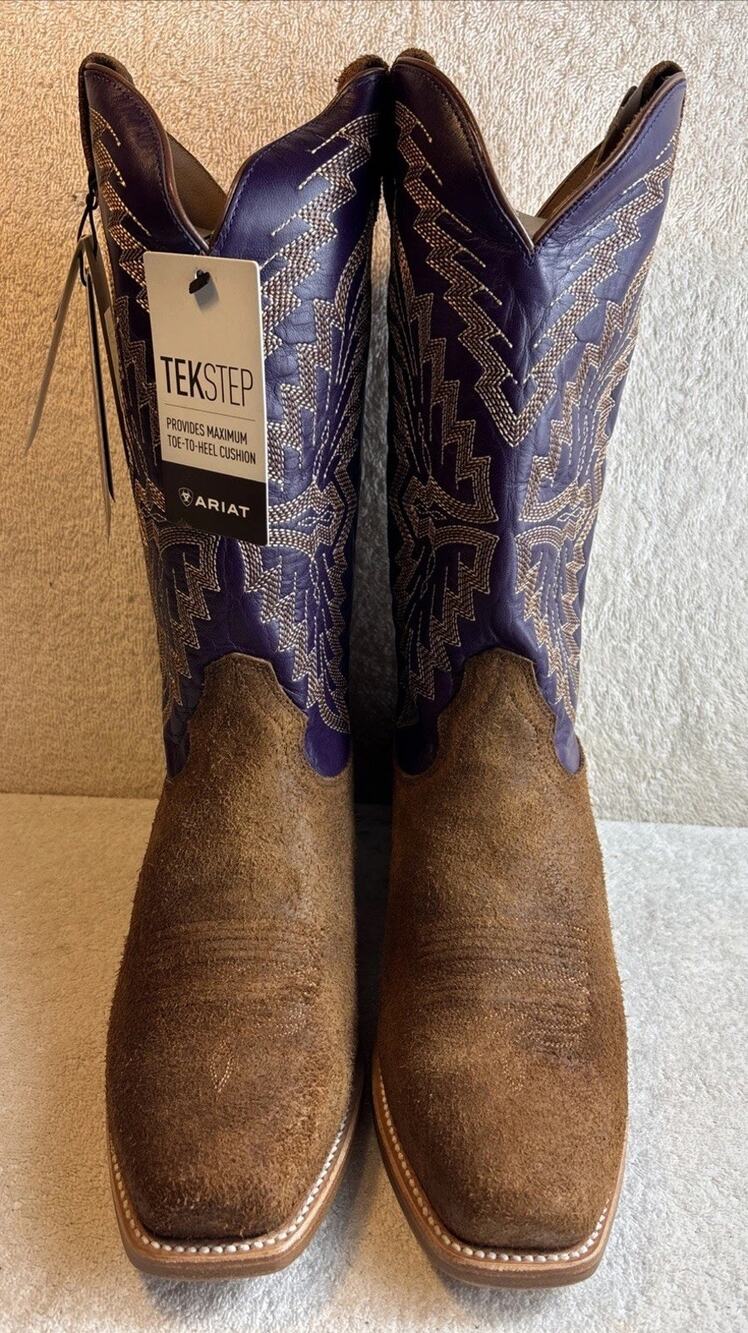 ARIAT MEN'S FUTURITY SHOWMAN ROUGHOUT WESTERN BOOTS - SQUARE TOE 11 EE
